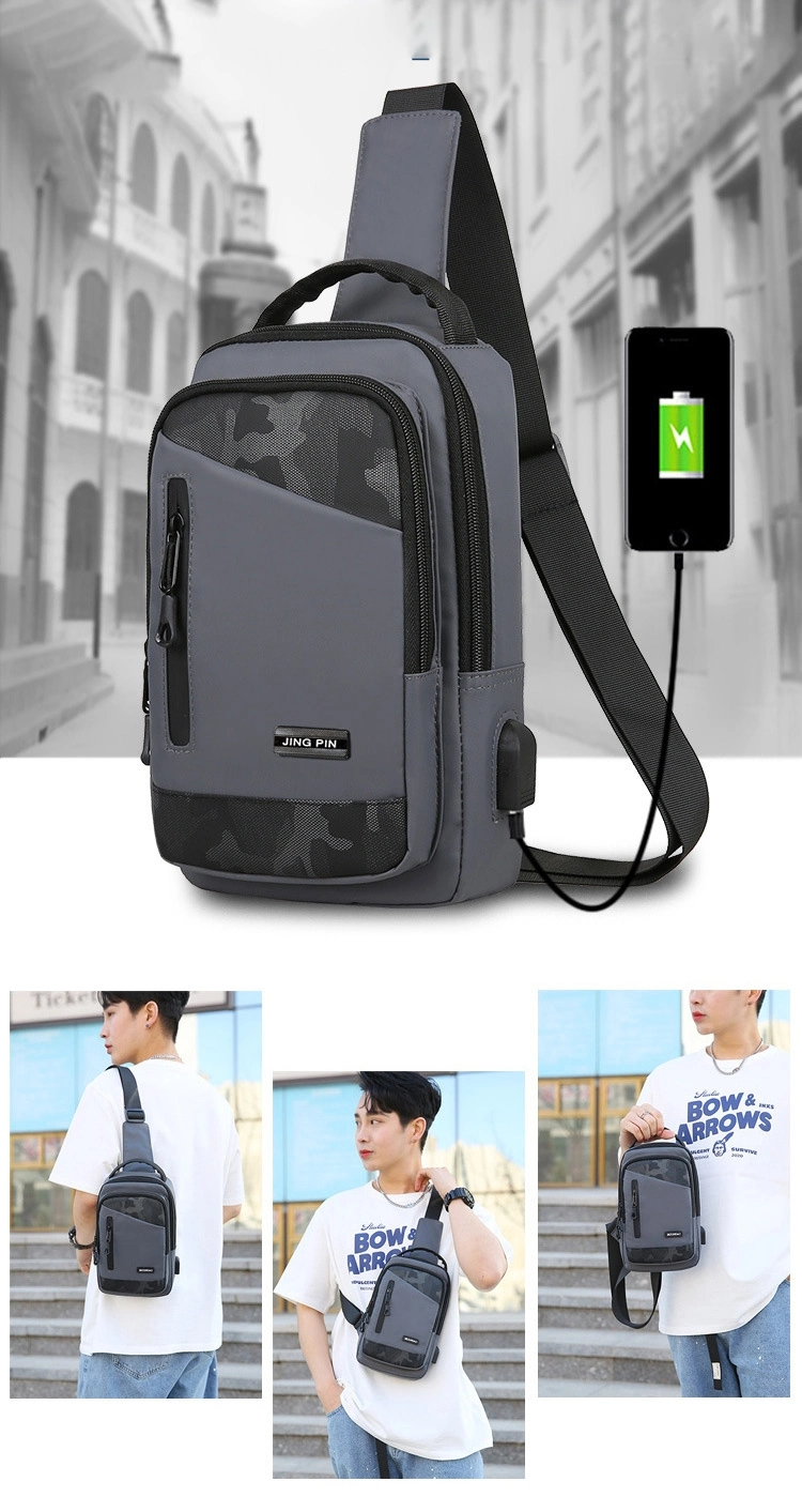 Custom USB Crossbody Messenger Sling Crossbody Waist Fanny Pack Chest Bag Man