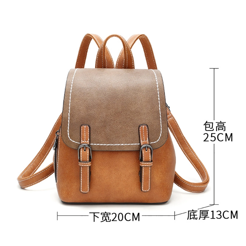 Guangzhou Genuine Leather Shoulder Bags Designer Retro Ladies Handbags Women Backpack