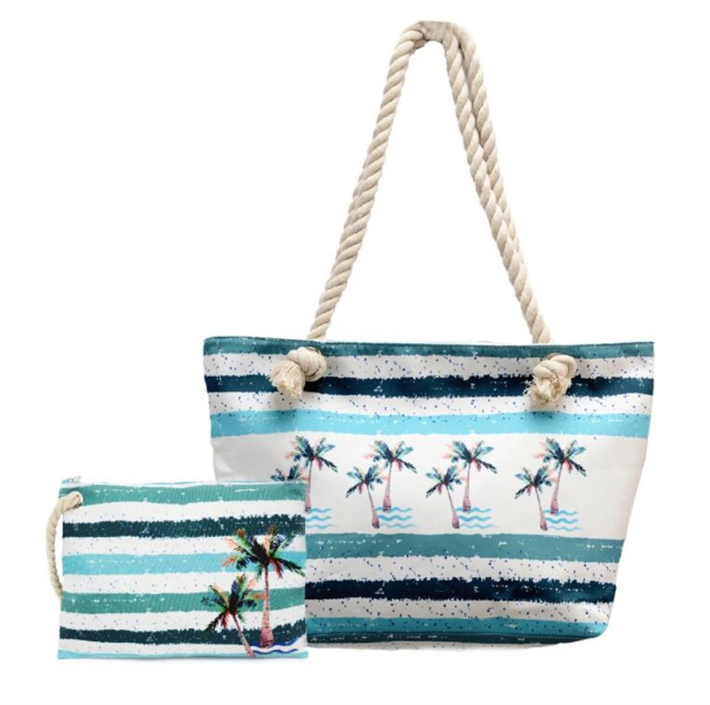 Women Tote Handbag Casual Rope Beach Bags Set Female Single Shoulder Bags