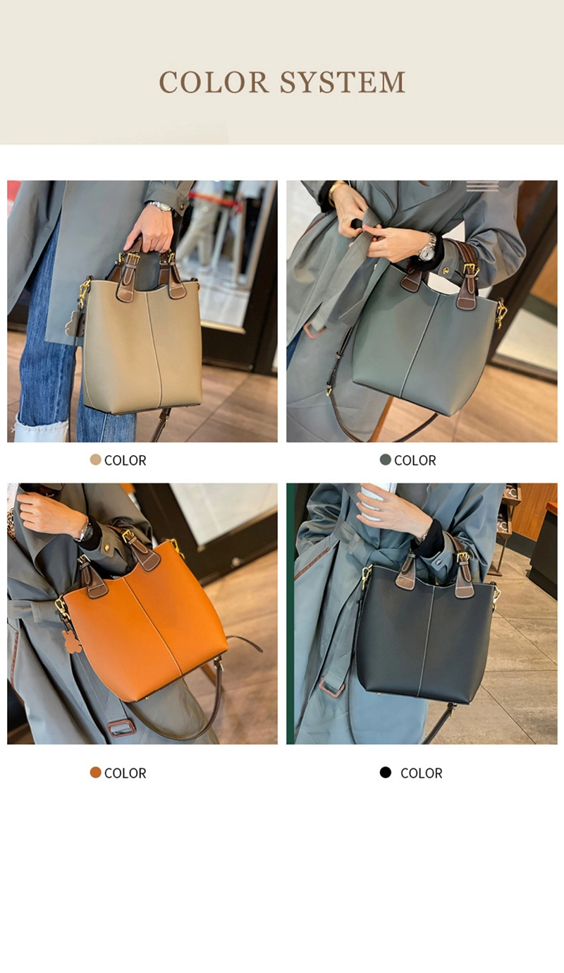 Emg6833 Women Purse Luxury Ladies Hand Cowhide Real Genuine Custom Womens Crossbody The Leather Bucket Bag