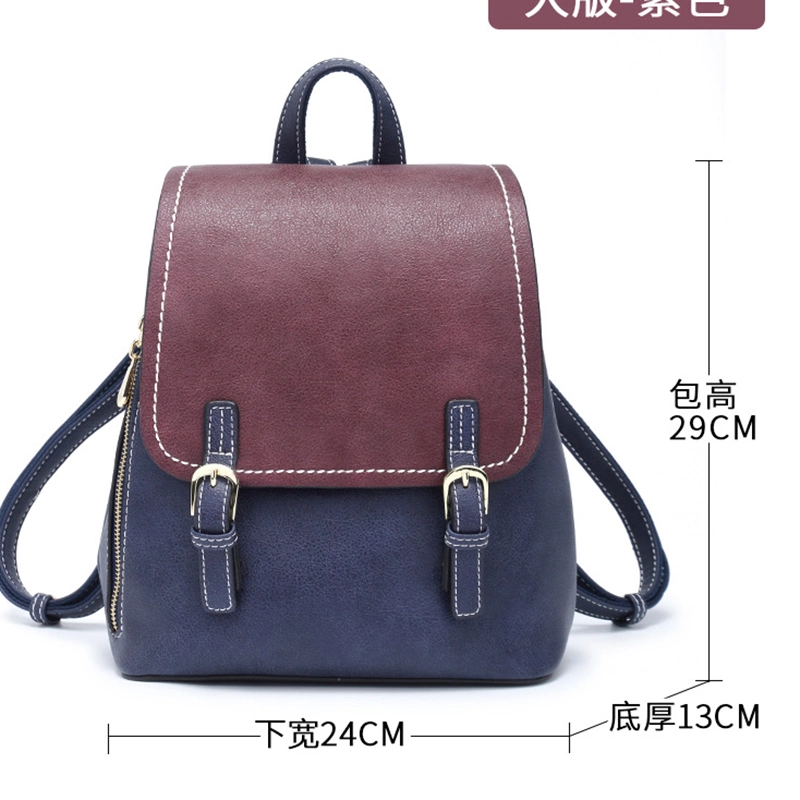 Guangzhou Genuine Leather Shoulder Bags Designer Retro Ladies Handbags Women Backpack